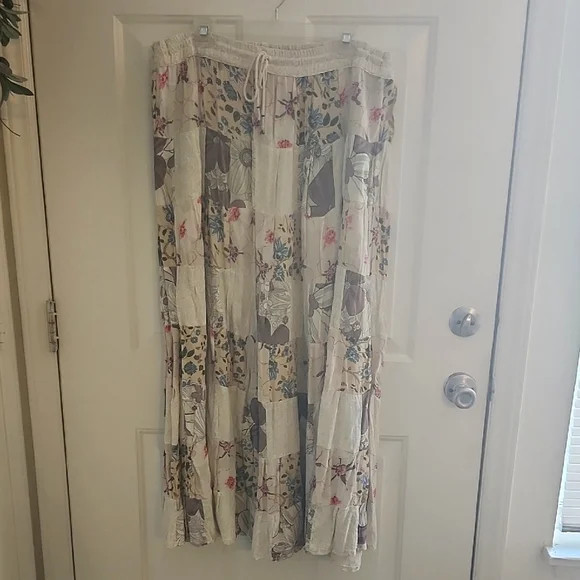 Floral Patchwork Maxi Skirt - Picture 1 of 4